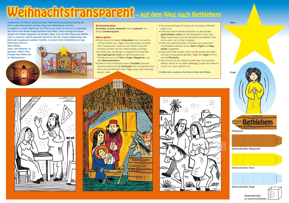 Bastelbogen: Weihnachtstransparent - 61