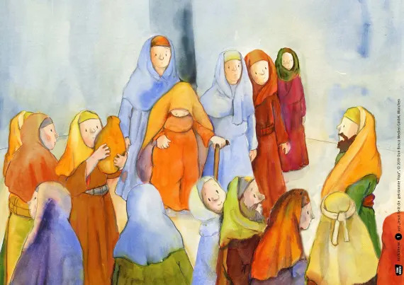 Kamishibai Bildkartenset: Jesus heilt die gekrümmte Frau - 9009