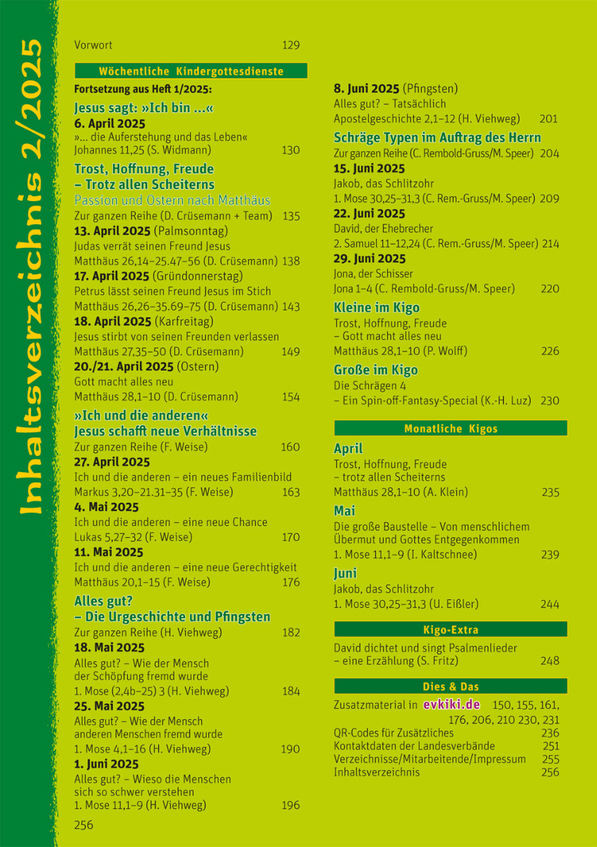"Ev. Kinderkirche" Ausgabe 2/2025 - EV9003-2/2025