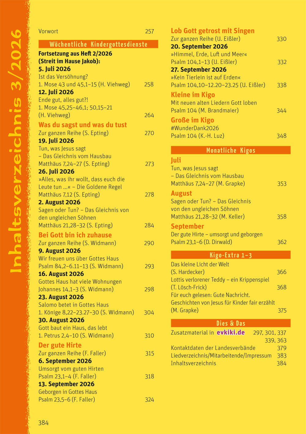 "Ev. Kinderkirche" Ausgabe 3/2026