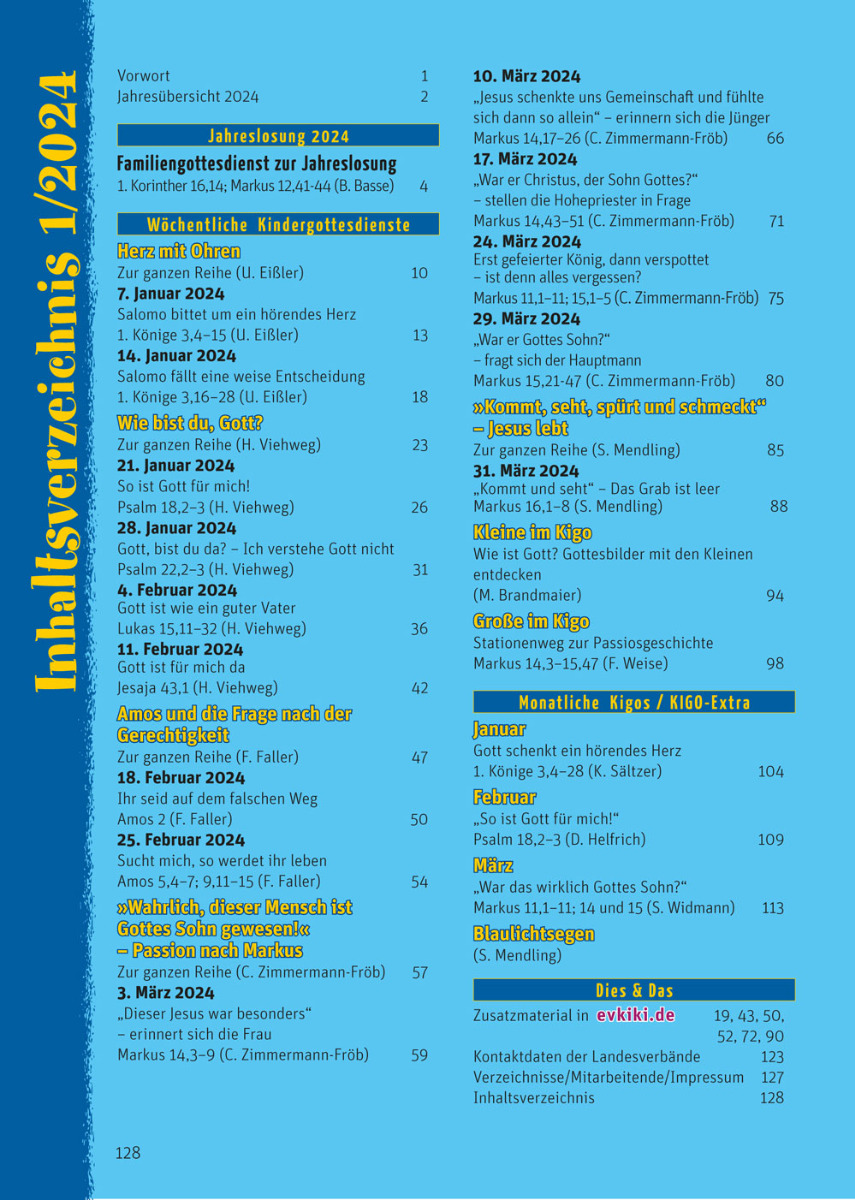 "Ev. Kinderkirche" Ausgabe 1/2024 - EV9003-1/2024