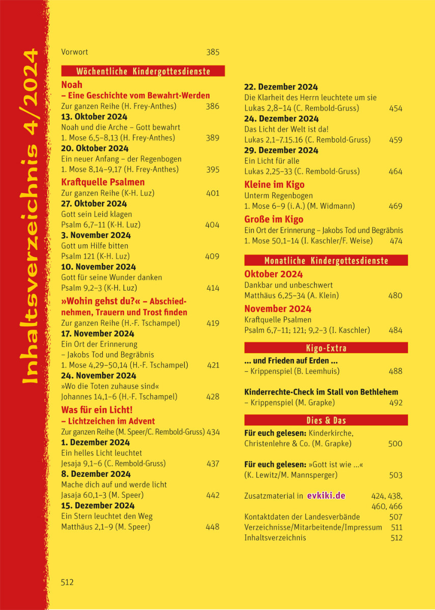 "Ev. Kinderkirche" Ausgabe 4/2024 - EV9003-4/2024