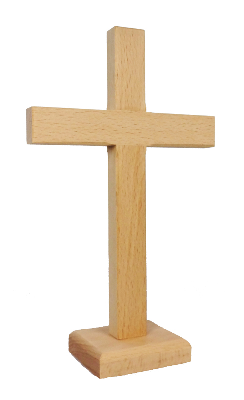 Holzkreuz mittel - mit Sockel (Buche) - 1193