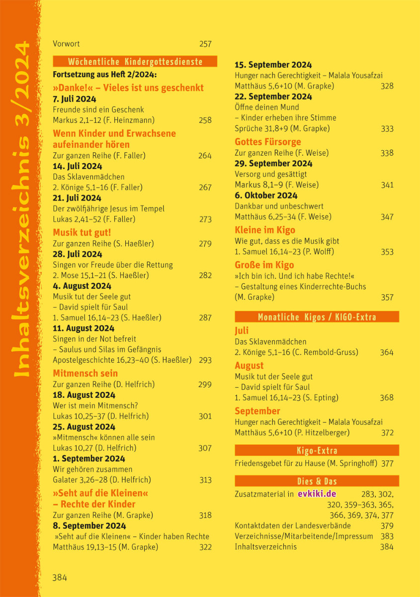 "Ev. Kinderkirche" Ausgabe 3/2024 - EV9003-3/2024