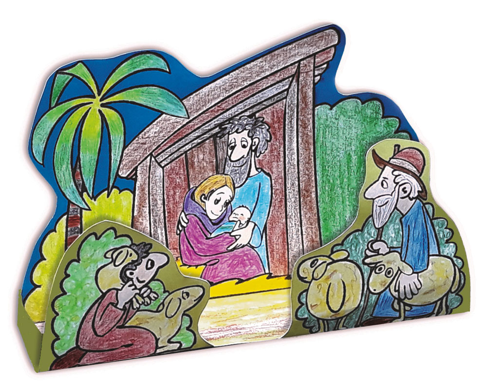 Bastelbogen: Weihnachtskrippe - 1724