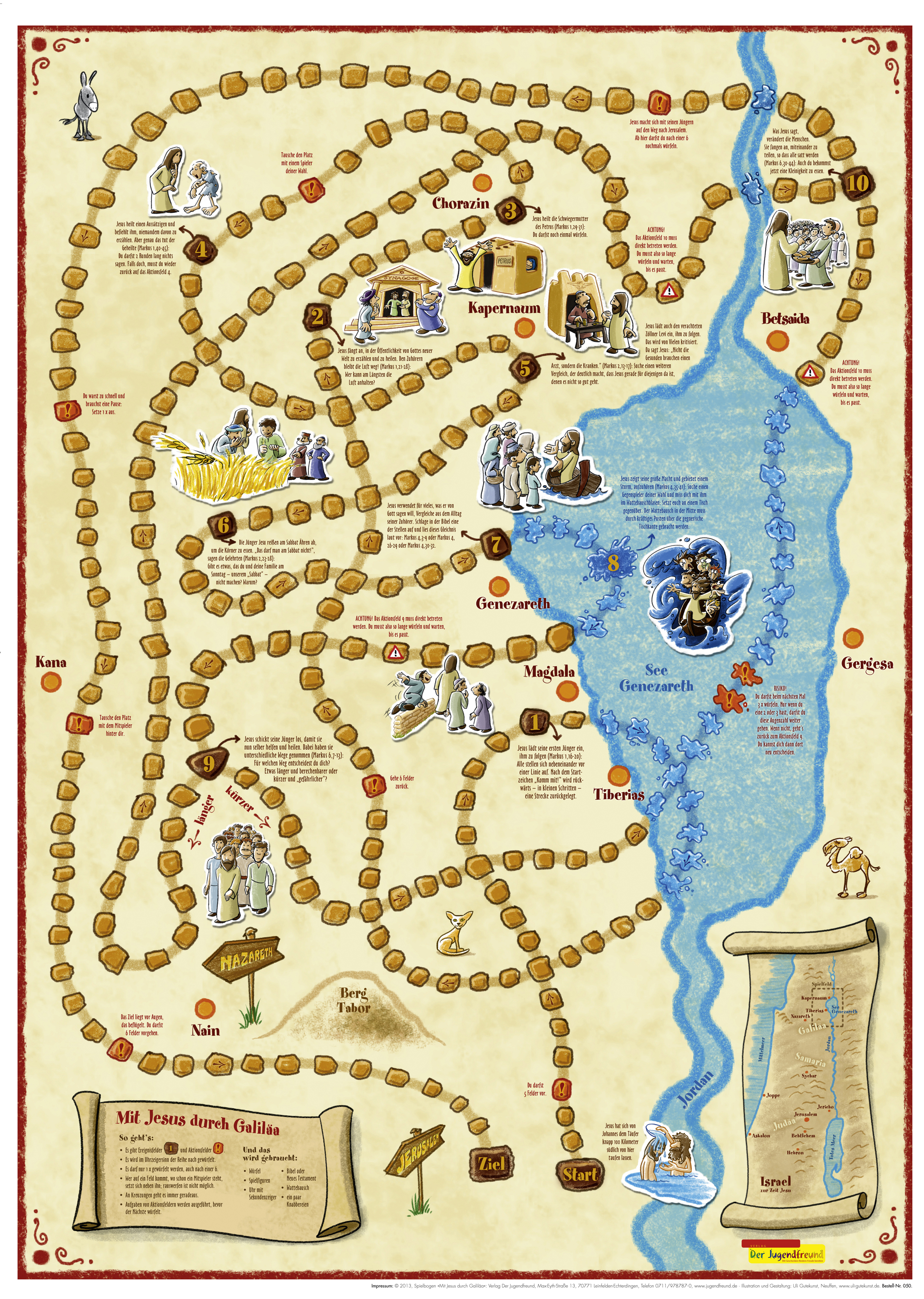 Bastelbogen: Mit Jesus durch Galiläa - Würfelspiel - 50 Bastelbogen: Mit Jesus durch Galiläa - Würfelspiel - 50