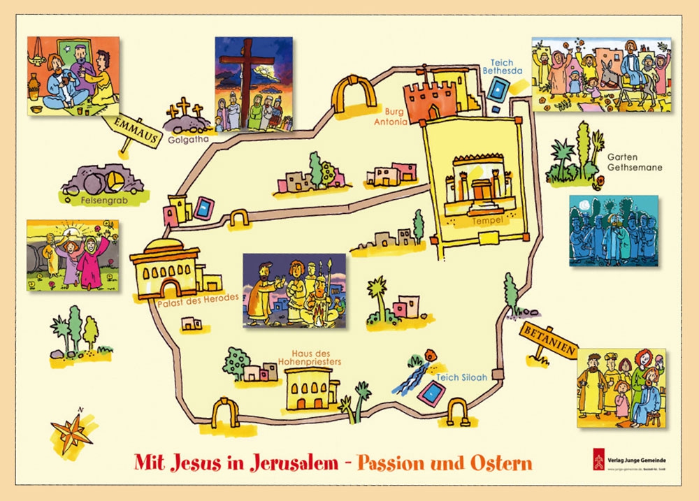 Bastelbogen: Mit Jesus in Jerusalem - 1649