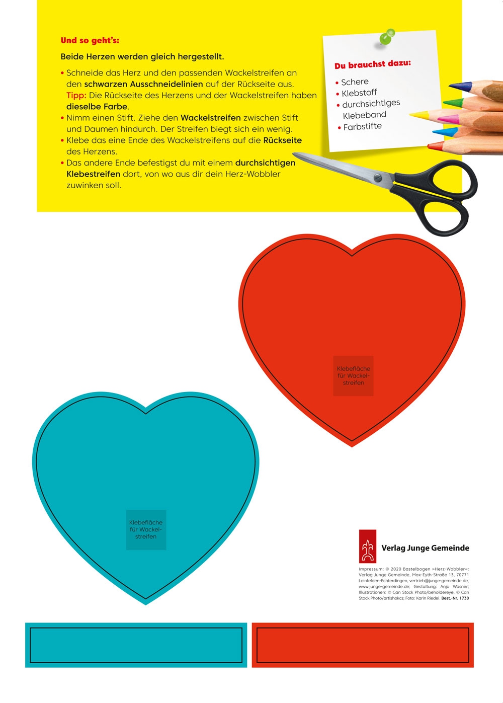 Bastelbogen: Herz-Wobbler - 1730 Bastelbogen: Herz-Wobbler - 1730