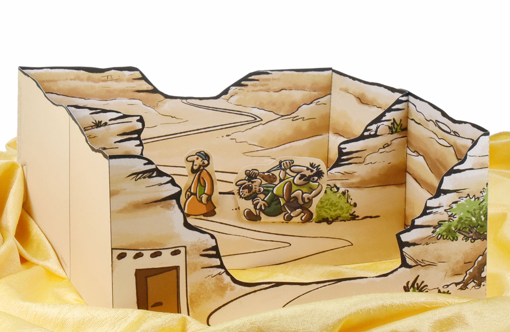 Bastelbogen: Gut, dass einer hilft: der barmherzige Samariter - 1584 Bastelbogen: Gut, dass einer hilft: der barmherzige Samariter - 1584