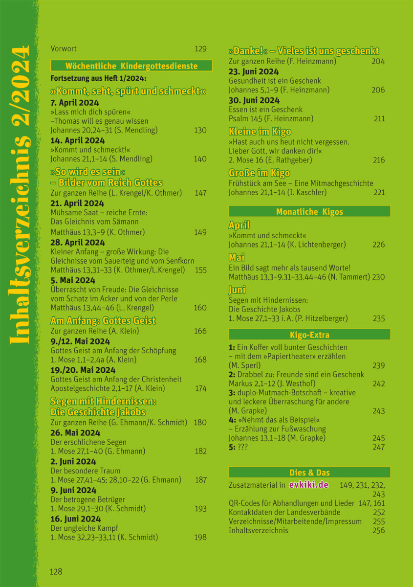 "Ev. Kinderkirche" Ausgabe 2/2024 - EV9003-2/2024