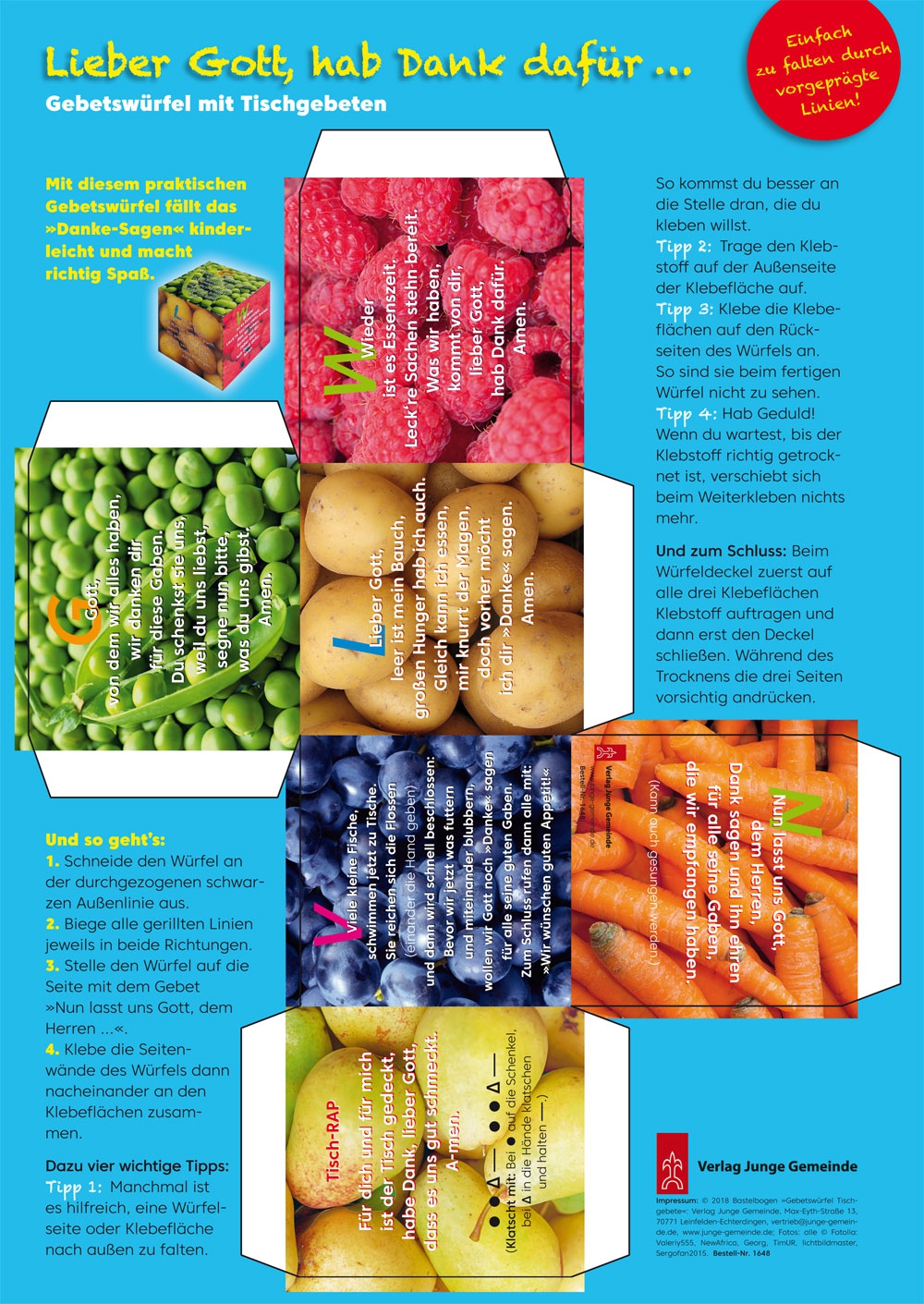 Bastelbogen: Lieber Gott, hab Dank dafür … - 1648 Bastelbogen: Lieber Gott, hab Dank dafür … - 1648